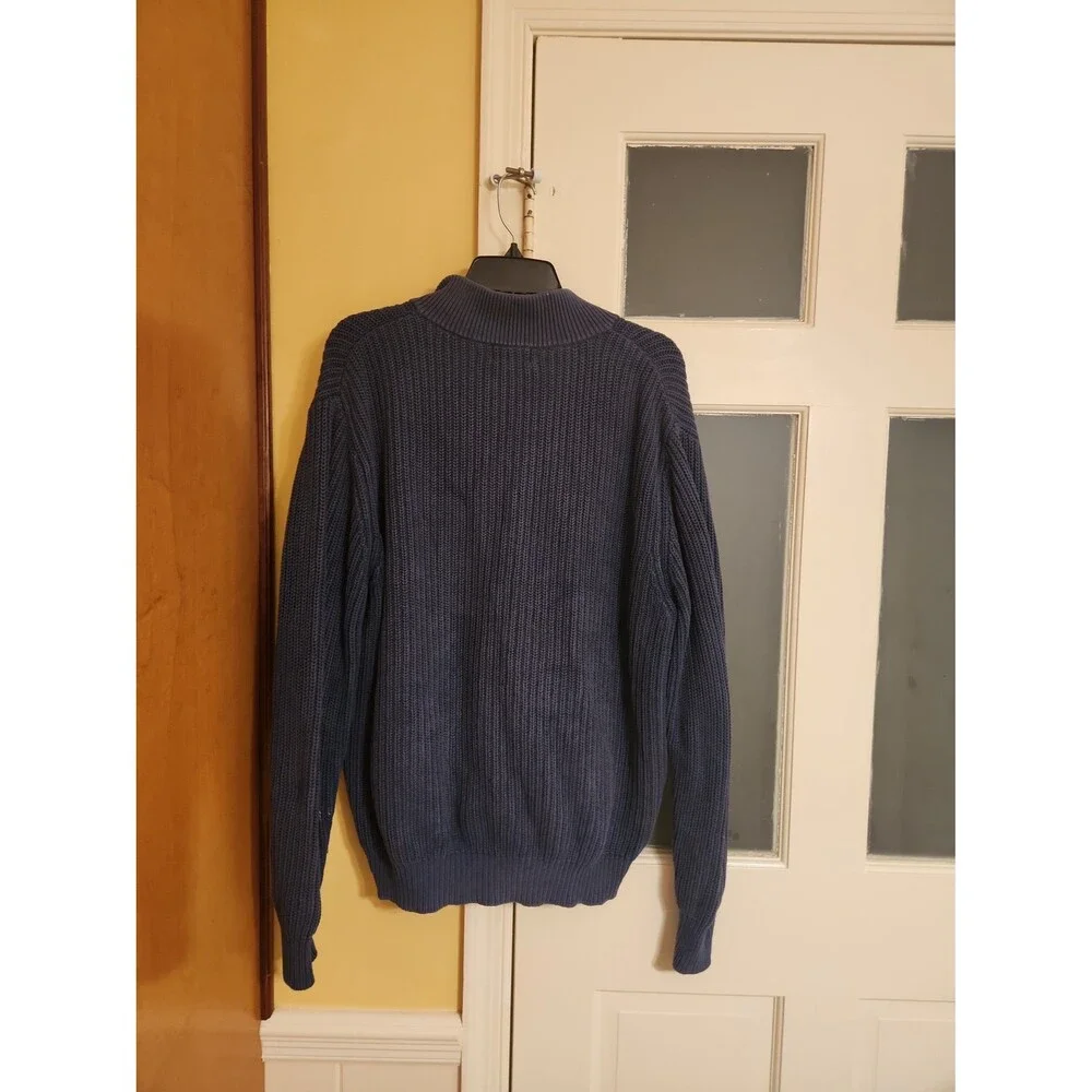 LL Bean Men's Vintage Blue Full-Zip Sweater Size M